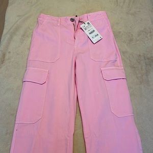 Zara cargo pants pink new with tags size 36 US 4.